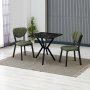 HANAH HOME Set Trpezarijski sto i 2 stolice Elma Green Black - slika 1