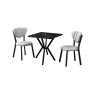 HANAH HOME Set Trpezarijski sto i 2 stolice Elma Grey Black - slika 2