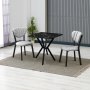 HANAH HOME Set Trpezarijski sto i 2 stolice Elma Grey Black - slika 1