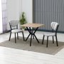 HANAH HOME Set Trpezarijski sto i 2 stolice Elma Grey Walnut - slika 1