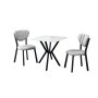 HANAH HOME Set Trpezarijski sto i 2 stolice Elma Grey White - slika 2