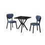 HANAH HOME Set Trpezarijski sto i 2 stolice Elma Navy Blue Black - slika 2