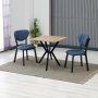 HANAH HOME Set Trpezarijski sto i 2 stolice Elma Navy Blue Walnut - slika 1