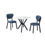 HANAH HOME Set Trpezarijski sto i 2 stolice Elma Navy Blue White - slika 2