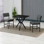 HANAH HOME Set Trpezarijski sto i 2 stolice Dubai Anthracite Black - slika 1