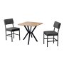 HANAH HOME Set Trpezarijski sto i 2 stolice Dubai Anthracite Walnut - slika 2