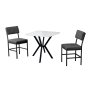 HANAH HOME Set Trpezarijski sto i 2 stolice Dubai Anthracite White - slika 2
