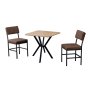 HANAH HOME Set Trpezarijski sto i 2 stolice Dubai Brown Walnut - slika 2
