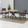 HANAH HOME Set Trpezarijski sto i 2 stolice Dubai Brown Walnut - slika 1
