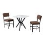 HANAH HOME Set Trpezarijski sto i 2 stolice Dubai Brown White - slika 2