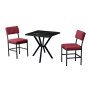 HANAH HOME Set Trpezarijski sto i 2 stolice Dubai Burgundy Black - slika 2