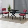 HANAH HOME Set Trpezarijski sto i 2 stolice Dubai Burgundy Black - slika 1
