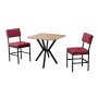 HANAH HOME Set Trpezarijski sto i 2 stolice Dubai Burgundy Walnut - slika 2