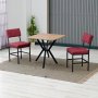HANAH HOME Set Trpezarijski sto i 2 stolice Dubai Burgundy Walnut - slika 1