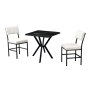 HANAH HOME Set Trpezarijski sto i 2 stolice Dubai Cream Black - slika 2