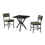 HANAH HOME Set Trpezarijski sto i 2 stolice Dubai Green Black - slika 2