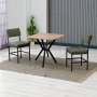 HANAH HOME Set Trpezarijski sto i 2 stolice Dubai Green Walnut - slika 1