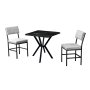 HANAH HOME Set Trpezarijski sto i 2 stolice Dubai Grey Black - slika 2