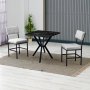 HANAH HOME Set Trpezarijski sto i 2 stolice Dubai Grey Black - slika 1