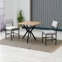 HANAH HOME Set Trpezarijski sto i 2 stolice Dubai Grey Walnut - slika 1