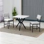 HANAH HOME Set Trpezarijski sto i 2 stolice Dubai Grey White - slika 1