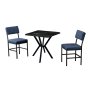 HANAH HOME Set Trpezarijski sto i 2 stolice Dubai Navy Blue Black - slika 2