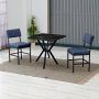 HANAH HOME Set Trpezarijski sto i 2 stolice Dubai Navy Blue Black - slika 1