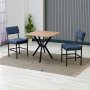 HANAH HOME Set Trpezarijski sto i 2 stolice Dubai Navy Blue Walnut - slika 1