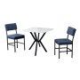 HANAH HOME Set Trpezarijski sto i 2 stolice Dubai Navy Blue White - slika 2