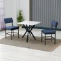 HANAH HOME Set Trpezarijski sto i 2 stolice Dubai Navy Blue White - slika 1