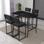 HANAH HOME Set Barski sto i 4 stolice Retro Anthracite Black - slika 1
