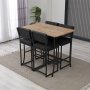HANAH HOME Set Barski sto i 4 stolice Retro Anthracite Walnut - slika 2