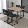 HANAH HOME Set Barski sto i 4 stolice Retro Anthracite Walnut - slika 1