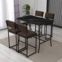 HANAH HOME Set Barski sto i 4 stolice Retro Brown Black - slika 1