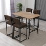 HANAH HOME Set Barski sto i 4 stolice Retro Brown Walnut - slika 1