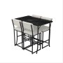 HANAH HOME Set Barski sto i 4 stolice Retro Cream Black - slika 4