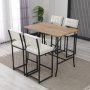 HANAH HOME Set Barski sto i 4 stolice Retro Cream Walnut - slika 1