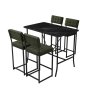 HANAH HOME Set Barski sto i 4 stolice Retro Green Black - slika 3