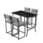 HANAH HOME Set Barski sto i 4 stolice Retro Grey Black - slika 3