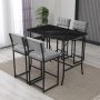 HANAH HOME Set Barski sto i 4 stolice Retro Grey Black - slika 1