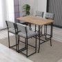 HANAH HOME Set Barski sto i 4 stolice Retro Grey Walnut - slika 2