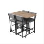 HANAH HOME Set Barski sto i 4 stolice Retro Grey Walnut - slika 4