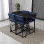HANAH HOME Set Barski sto i 4 stolice Retro Navy Blue Black - slika 2
