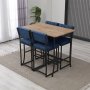 HANAH HOME Set Barski sto i 4 stolice Retro Navy Blue Walnut - slika 2