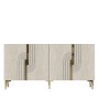 HANAH HOME Konzola Meyra 150 White Travertine Gold - slika 3