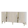 HANAH HOME Konzola Meyra 150 White Travertine Gold - slika 4