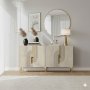 HANAH HOME Konzola Meyra 150 White Travertine Gold - slika 1