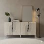 HANAH HOME Konzola Meyra 150 White Travertine Silver - slika 1