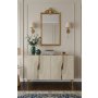 HANAH HOME Konzola Meyra 120 White Travertine Gold - slika 3