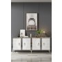 HANAH HOME Konzola Tuna 180 Sapphire Oak White Silver - slika 1